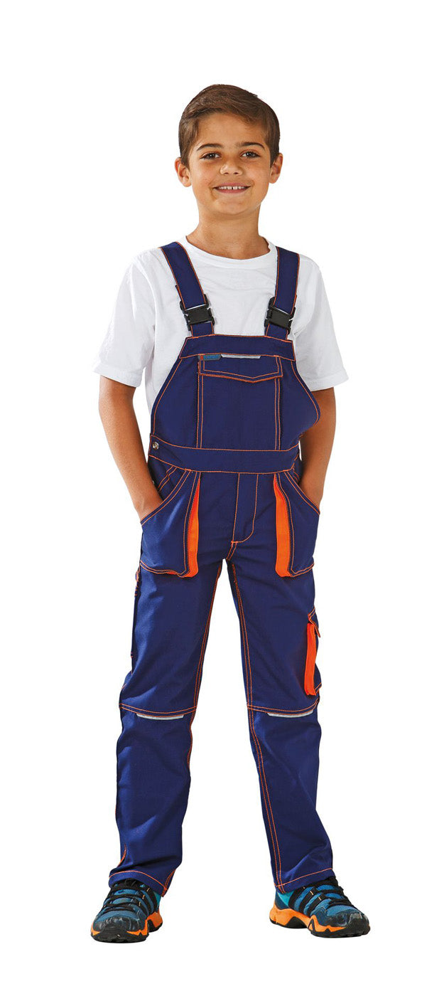 Planam Latzhose Junior marine/orange