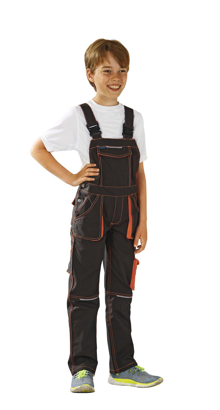 Planam Latzhose Junior oliv/orange