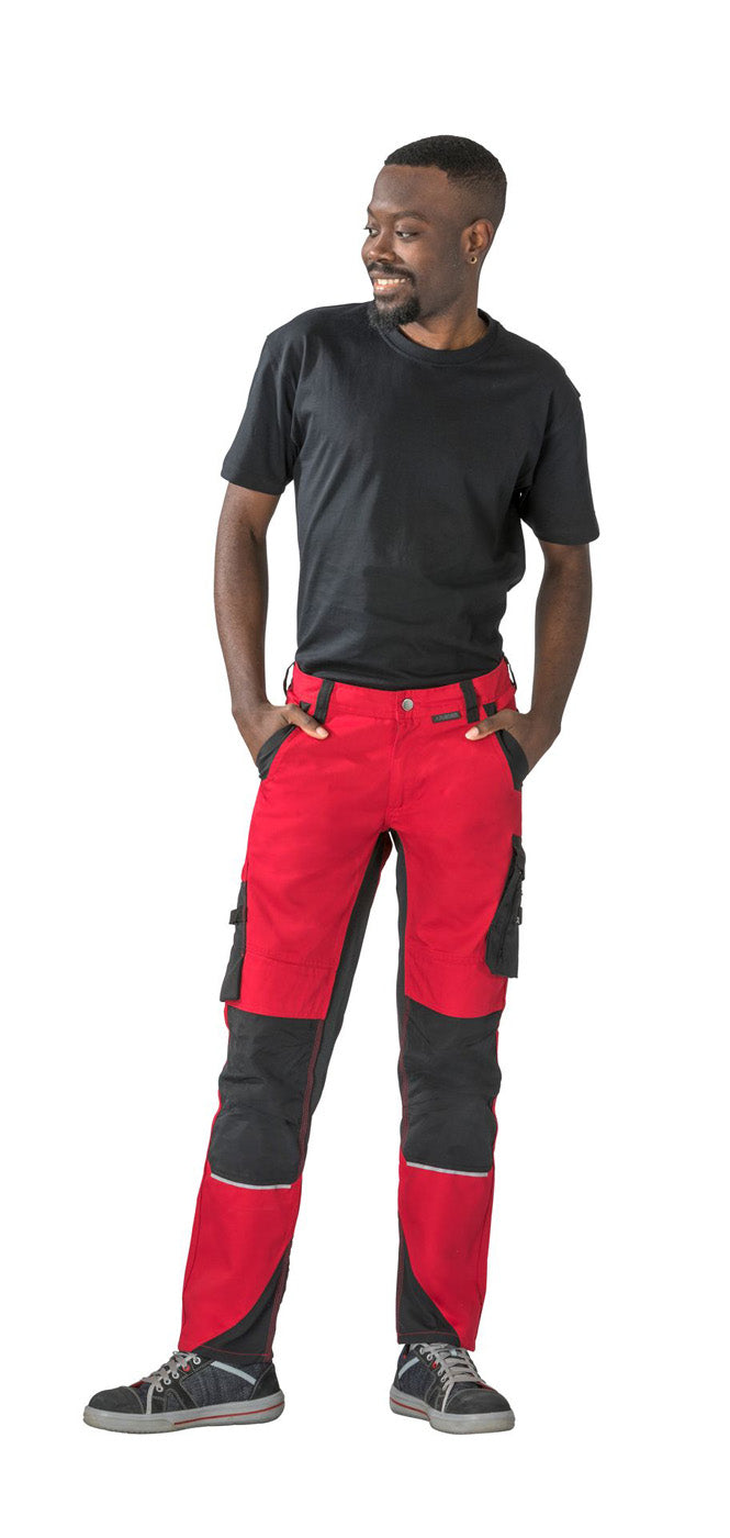 Planam Herren Bundhose Norit rot/schwarz