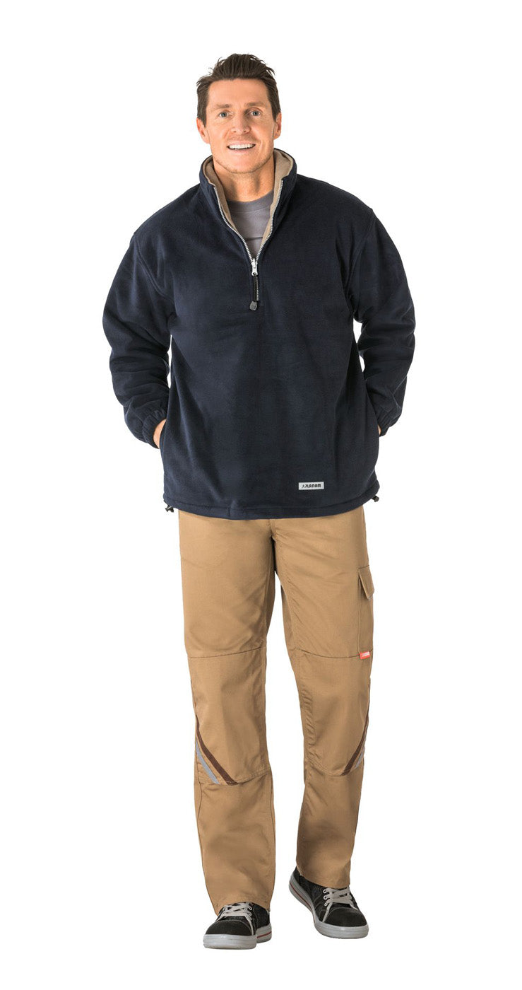 Planam Relax Fleecetroyer Outdoor marine/camel