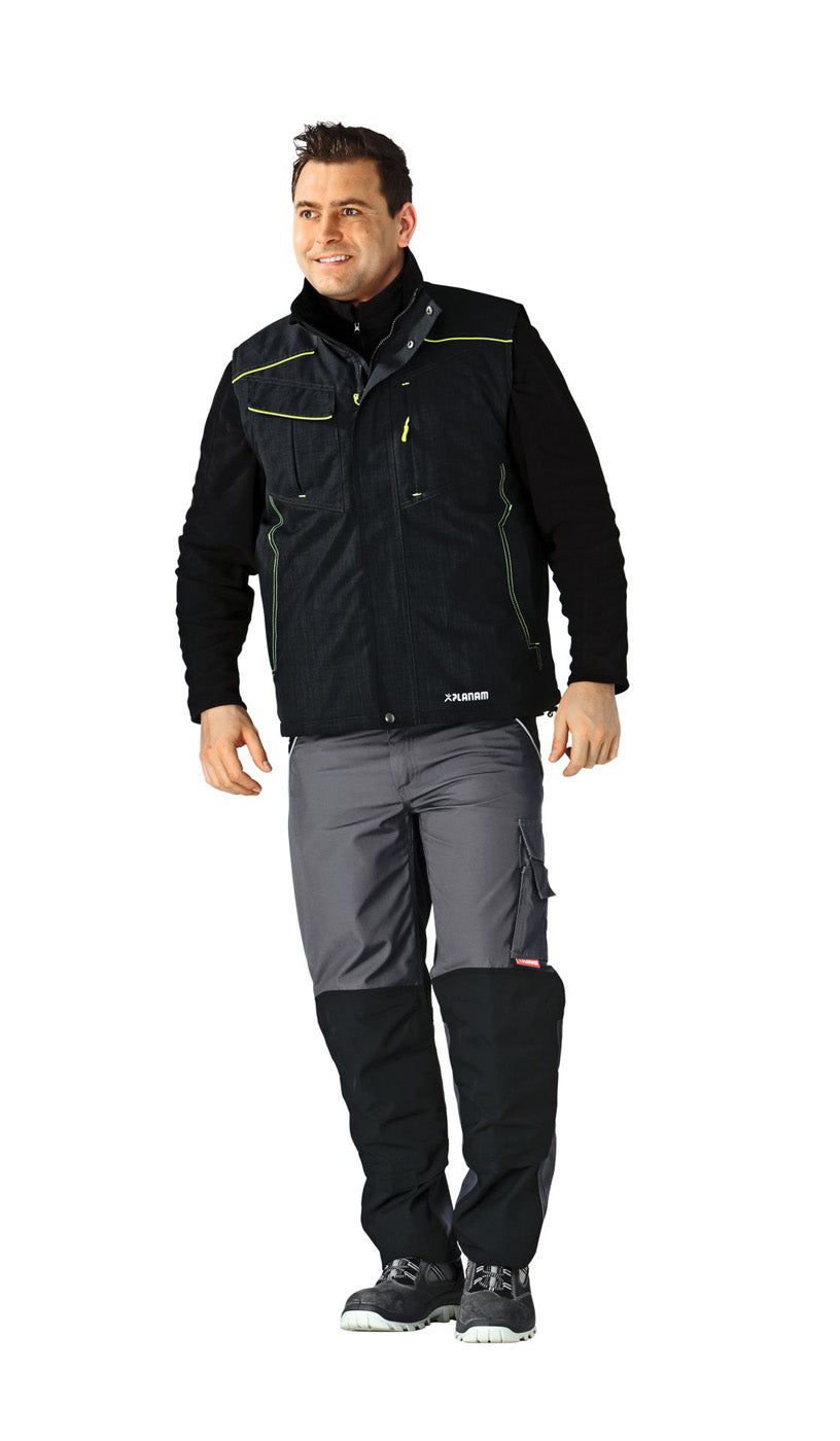 Planam Neon Weste Outdoor grau/grün