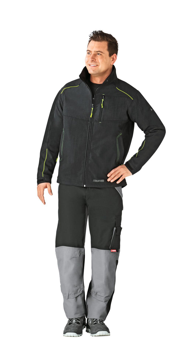 Planam Neon Softsjacke Outdoor grau/grün