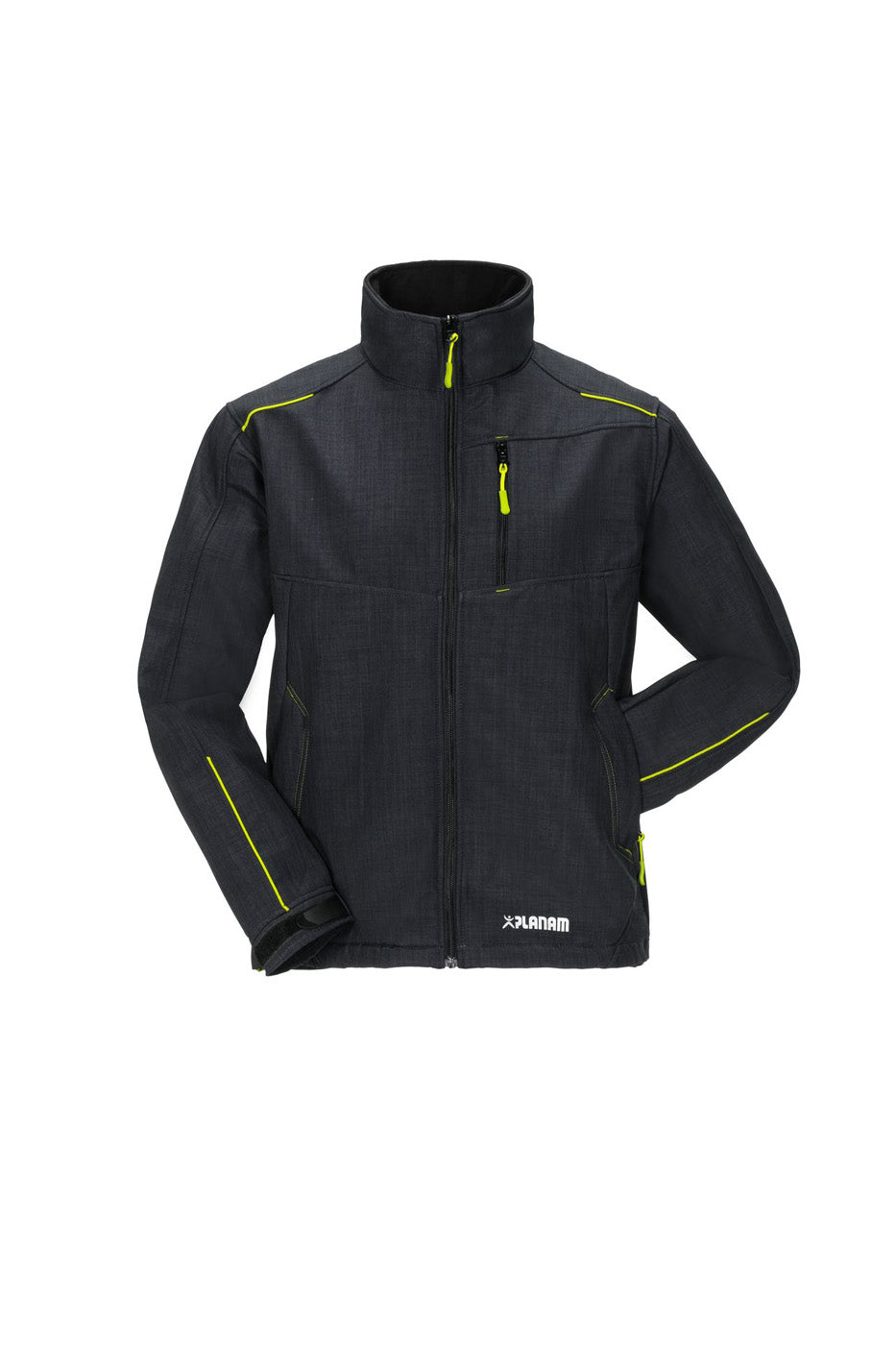 Planam Neon Softsjacke Outdoor grau/grün