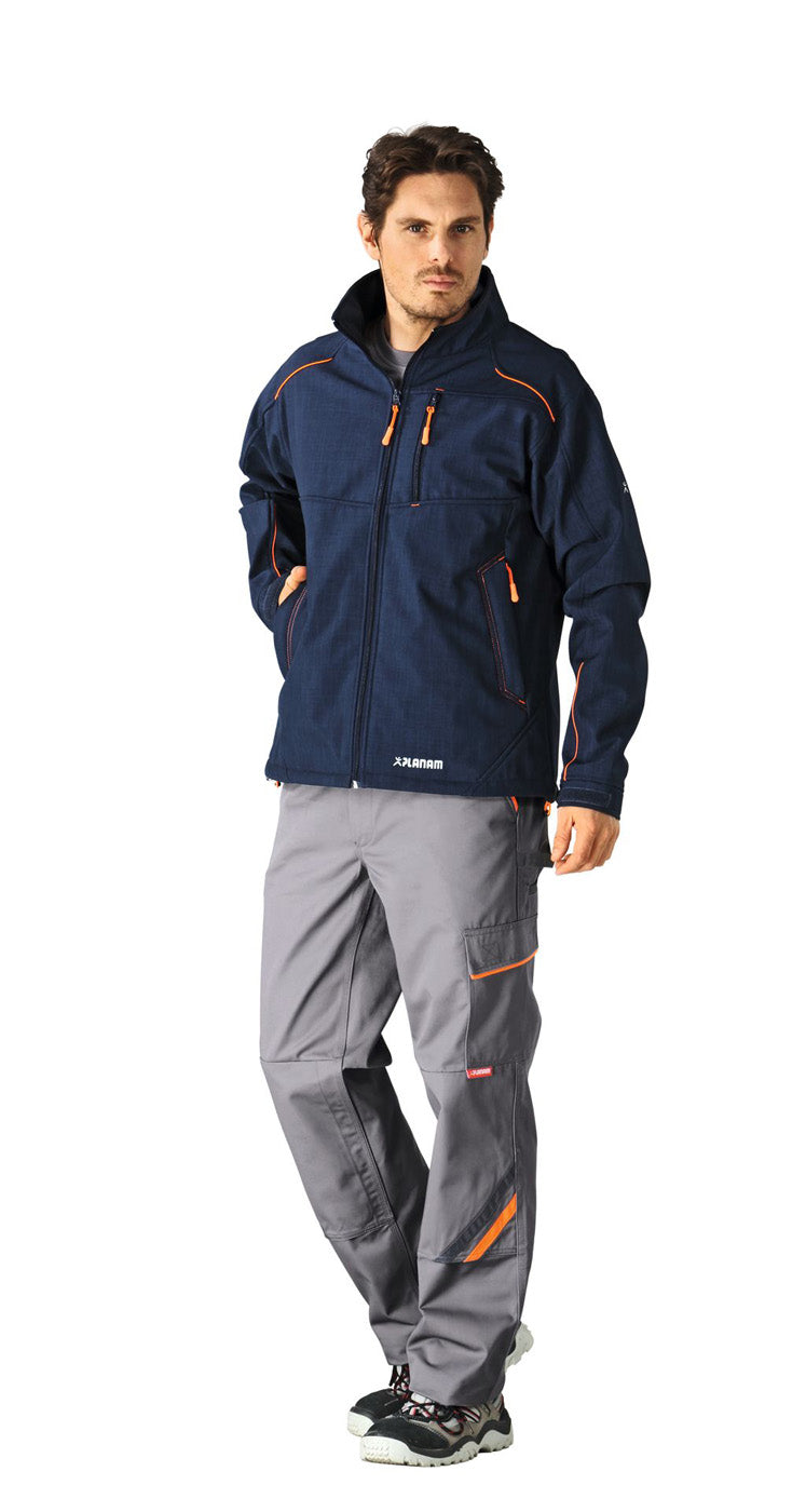 Planam Neon Softsjacke Outdoor marine/orange