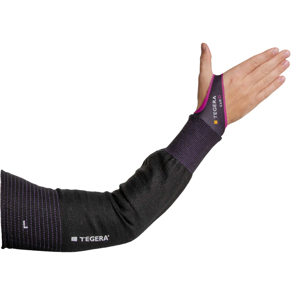 TEGERA 72 Schnittschutz-Armstulpe schwarz mit Handschlaufe – Klasse D