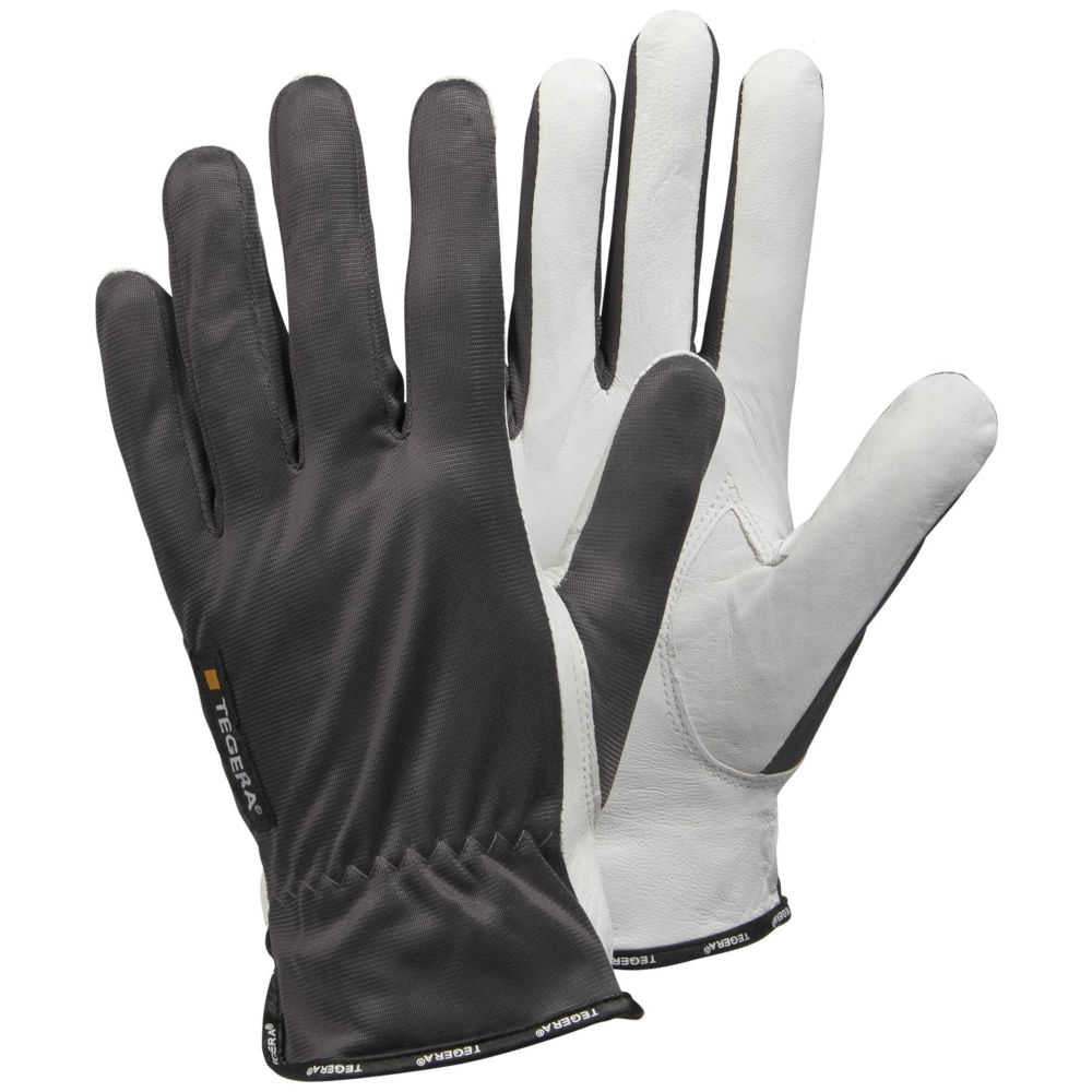 TEGERA 114 Lederhandschuh von Ejendals – grau/weiß, Vollnarben-Ziegenleder mit Nylon-Handrücken