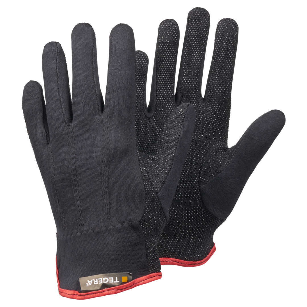 Tegera 8125 Baumwollhandschuhe schwarz mit Noppen