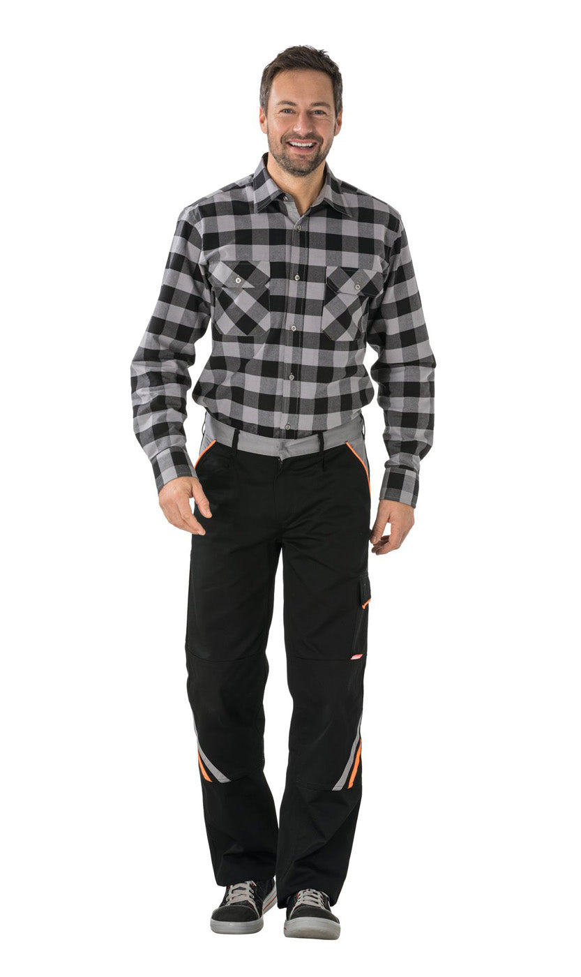 Planam Bundhose Visline schwarz/orange/zink