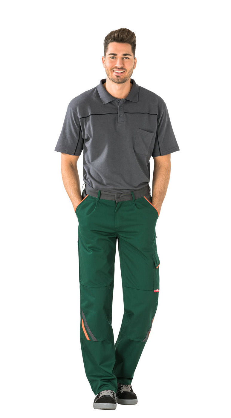 Planam Bundhose Visline grün/orange/schiefer