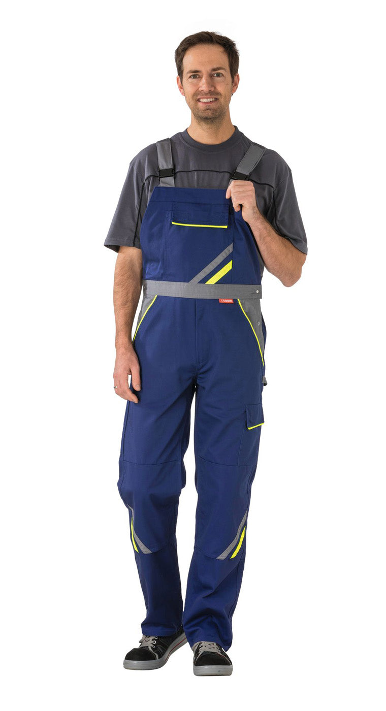 Planam Latzhose Visline marine/gelb/zink