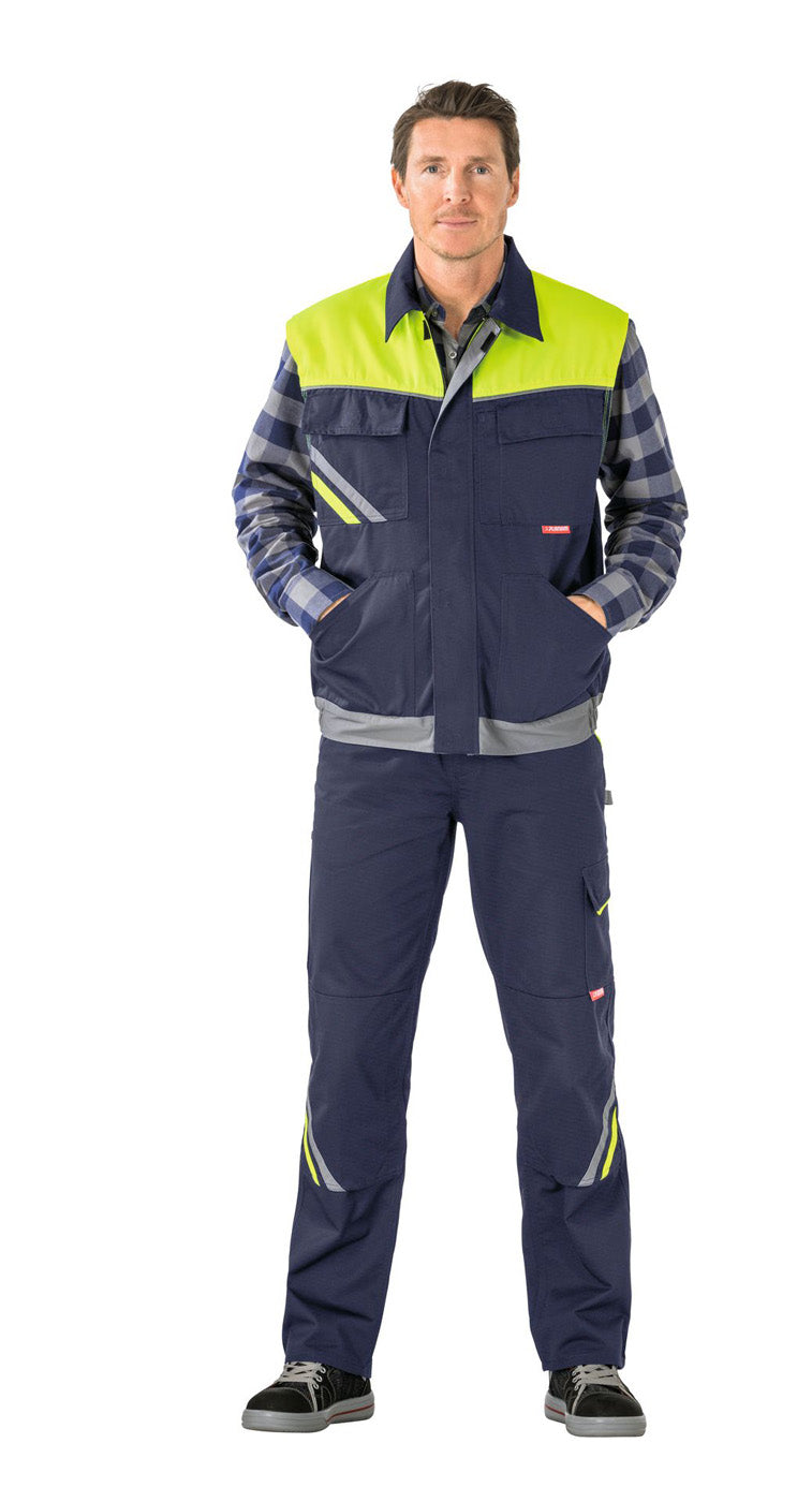 Planam Weste Visline marine/gelb/zink