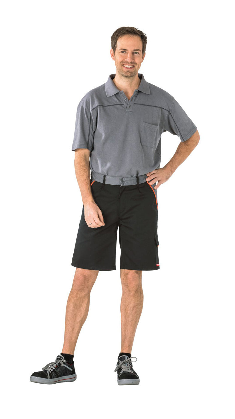 Planam Shorts Visline schwarz/orange/zink