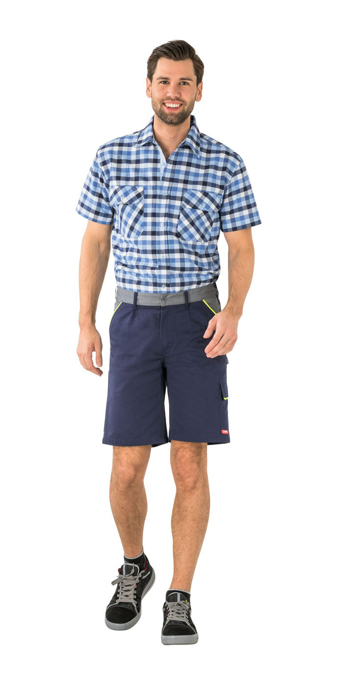 Planam Shorts Visline marine/gelb/zink