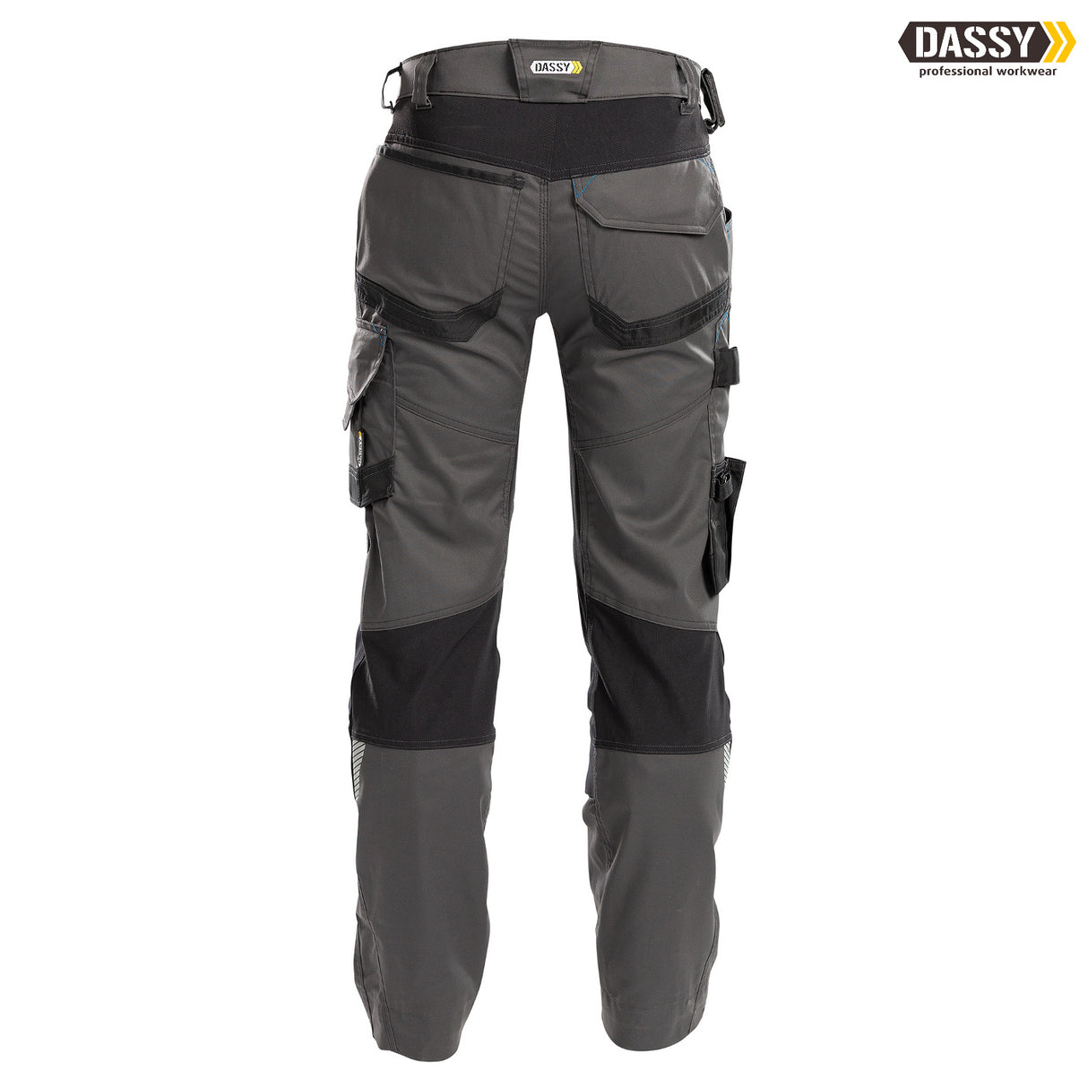 DASSY® Dynax Bundhose Stretch Kniepolstertaschen D-Flex grau schwarz