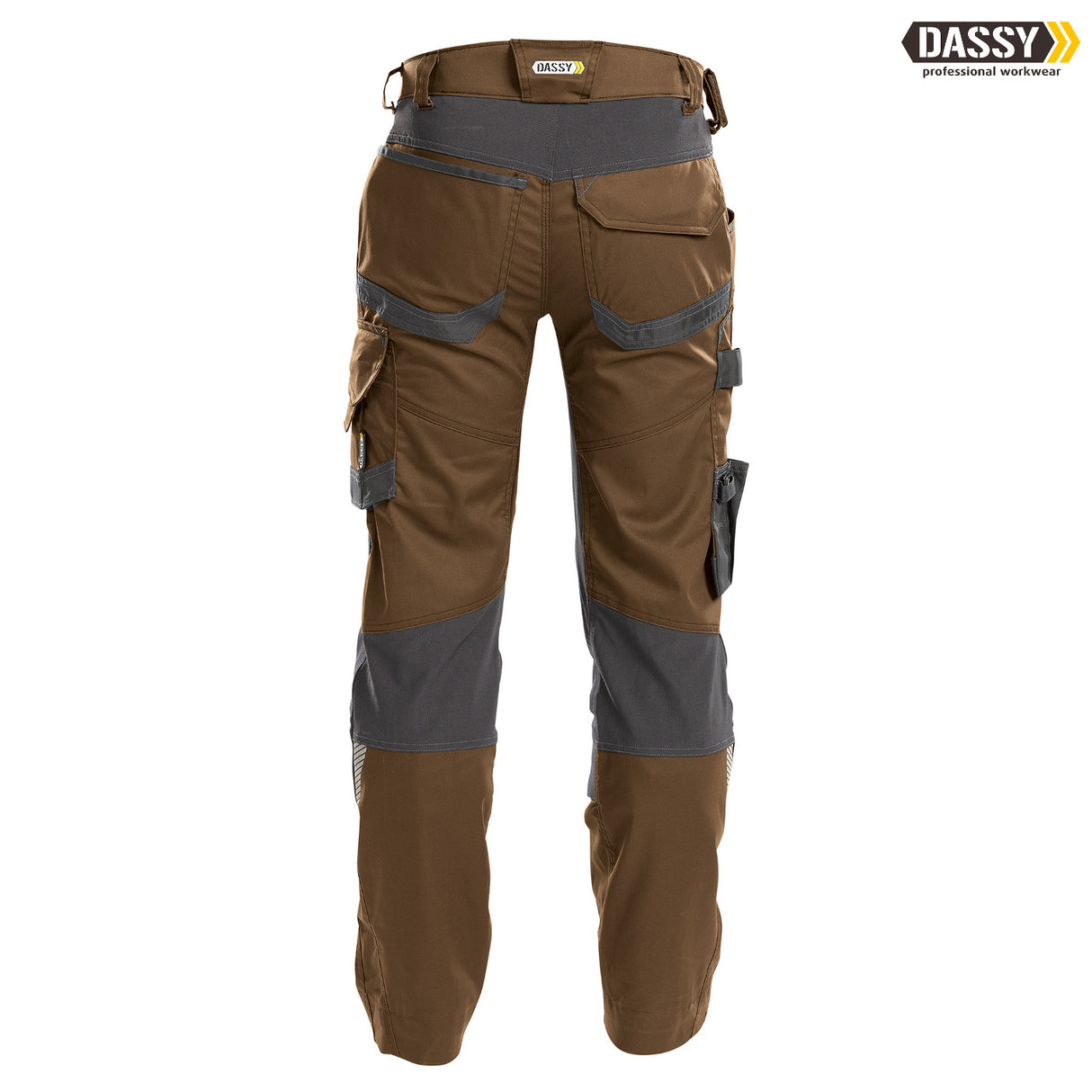 DASSY® Dynax Bundhose Stretch Kniepolstertaschen D-Flex lehmbraun grau