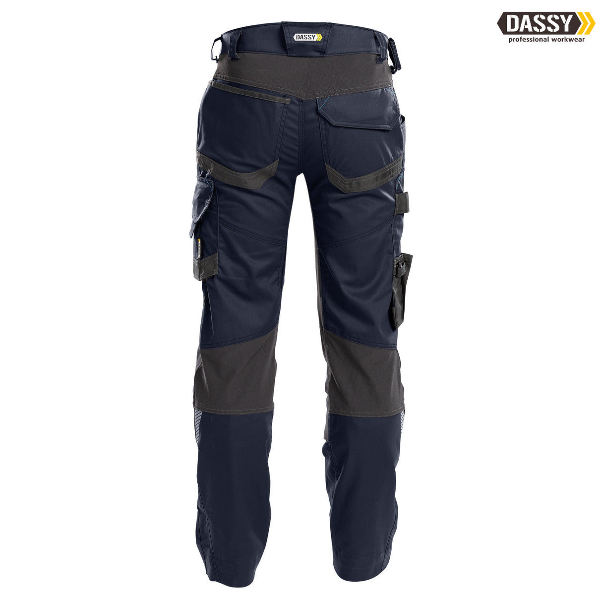 DASSY® Dynax Bundhose Stretch Kniepolstertaschen D-Flex nachtblau grau