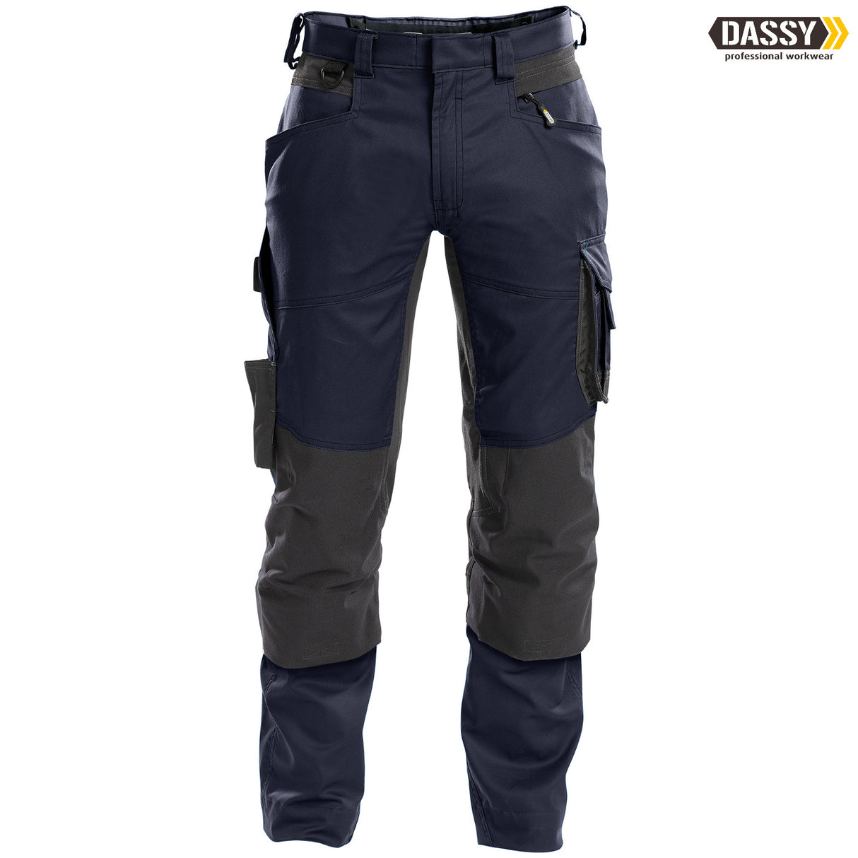 DASSY® Dynax Bundhose Stretch Kniepolstertaschen D-Flex nachtblau grau
