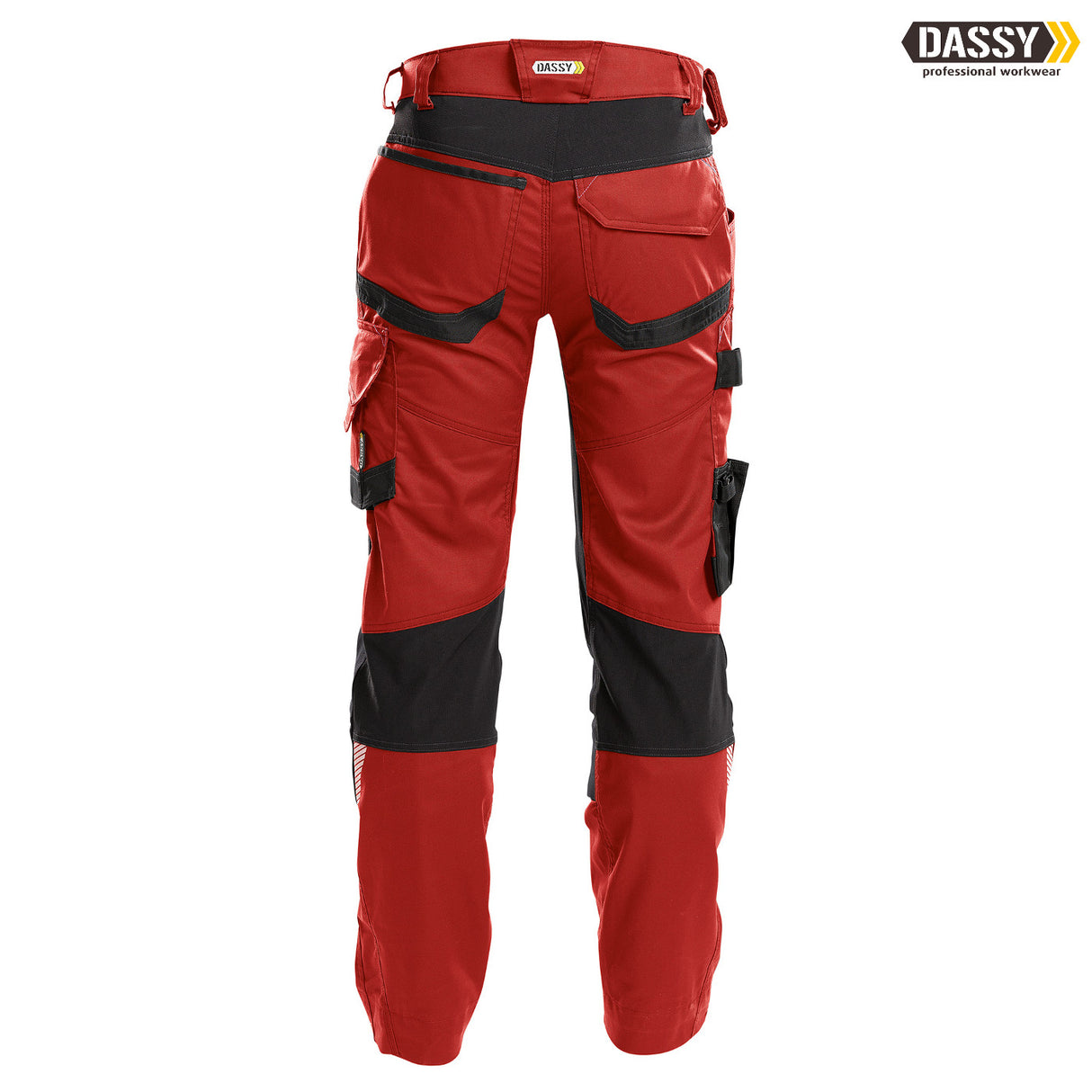 DASSY® Dynax Bundhose Stretch Kniepolstertaschen D-Flex rot schwarz