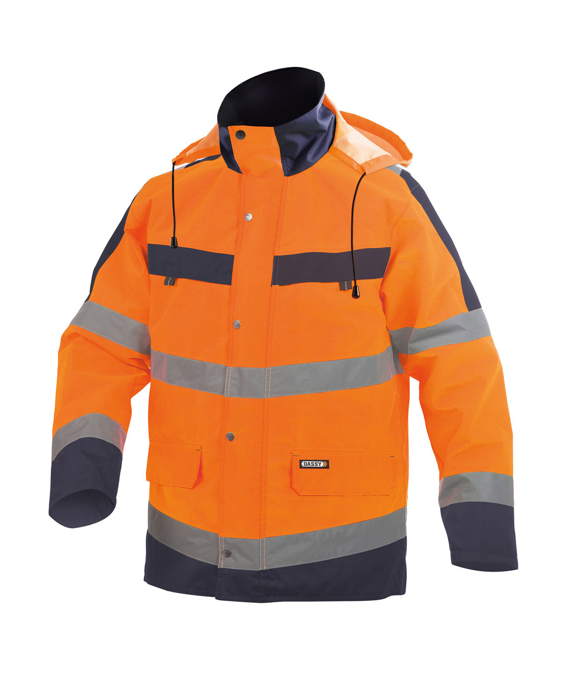 DASSY® Atlantis Warnschutz Regen- Parka neonorange/dunkelblau