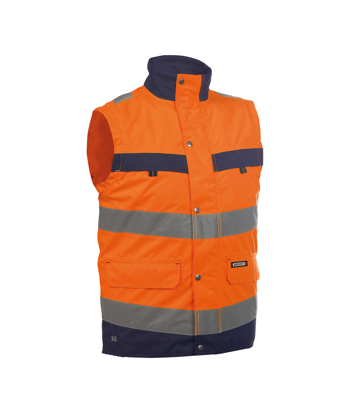 DASSY® Bilbao Warnschutz Weste neonorange/dunkelblau