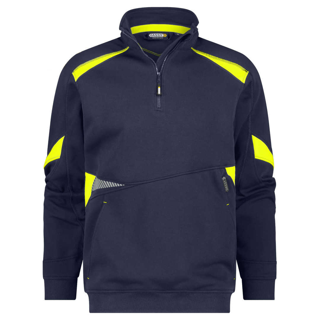 DASSY ARATU Sweatshirt nachtblau-neongelb