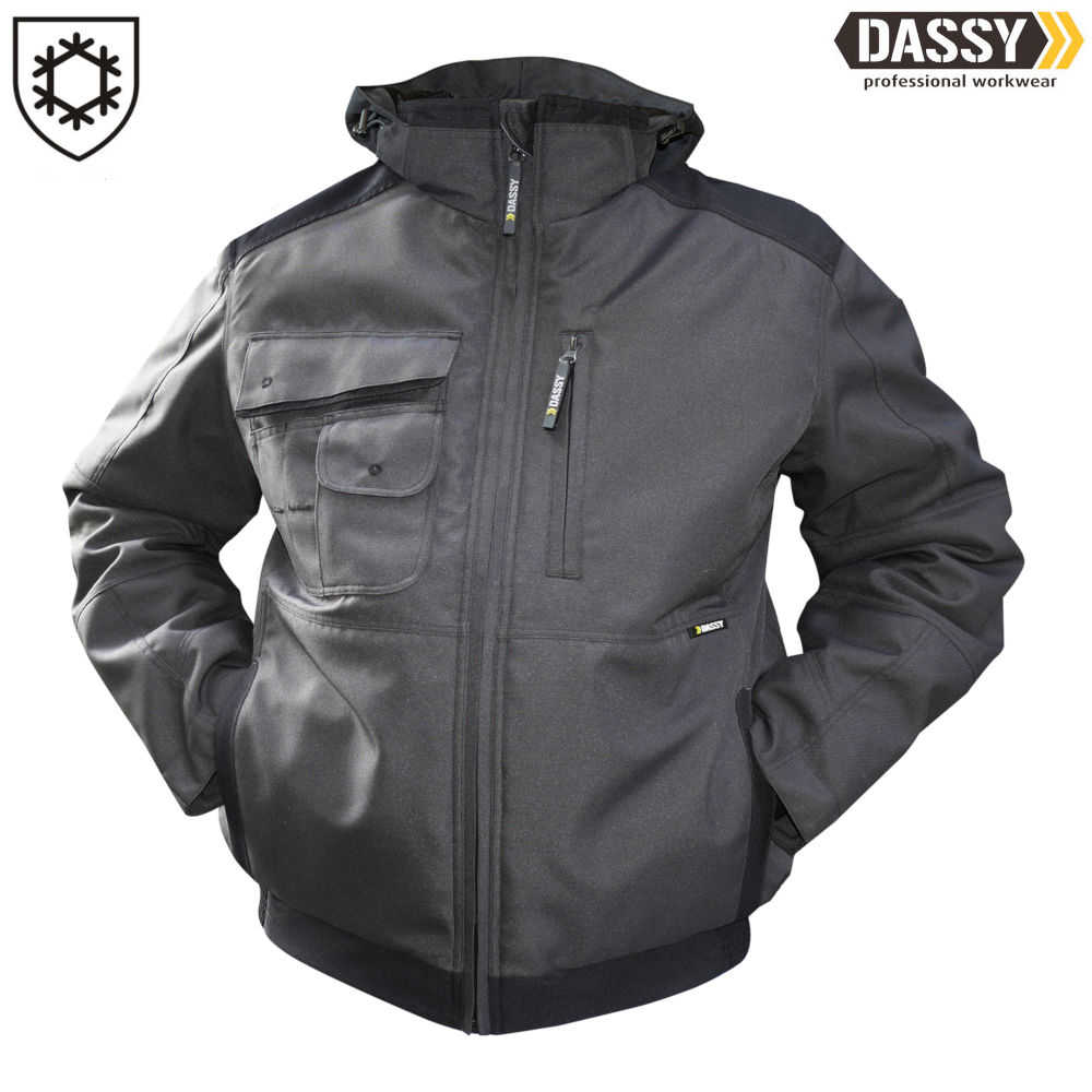 DASSY Austin Winterjacke Canvas grau schwarz