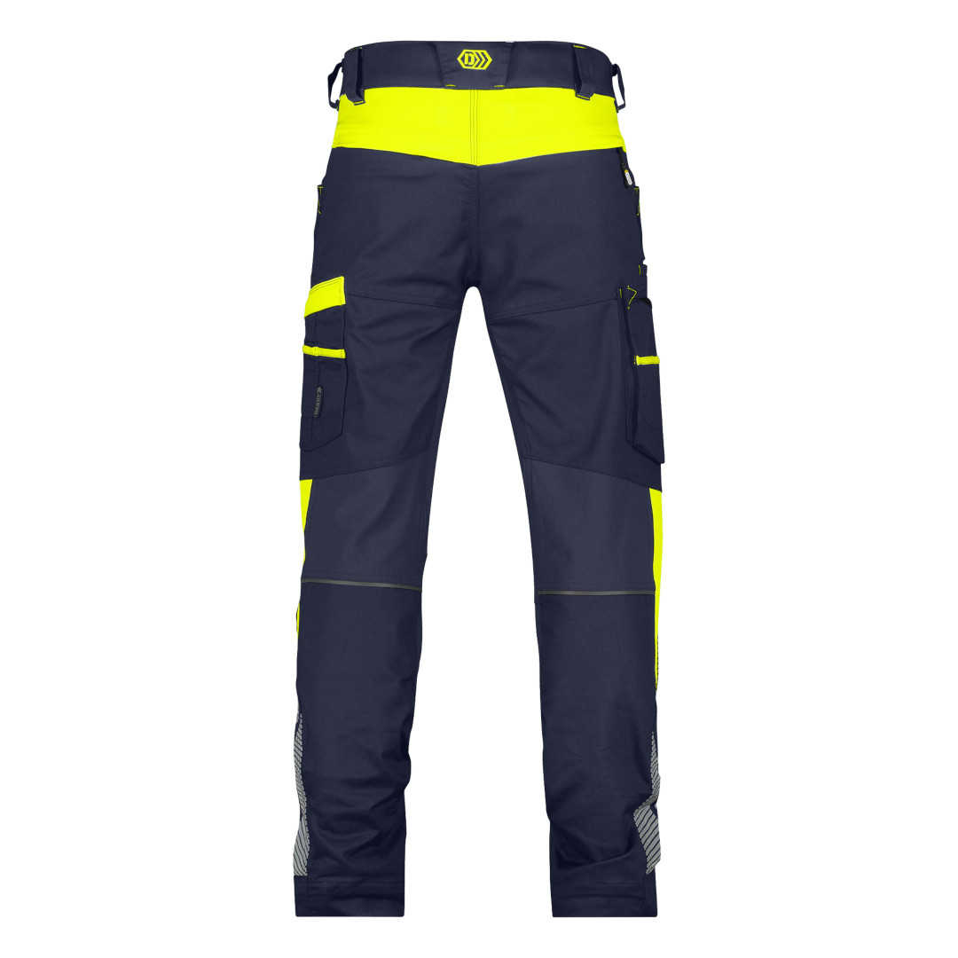 Dassy Hong Kong Arbeitshose mit Stretch nachtblau-neongelb
