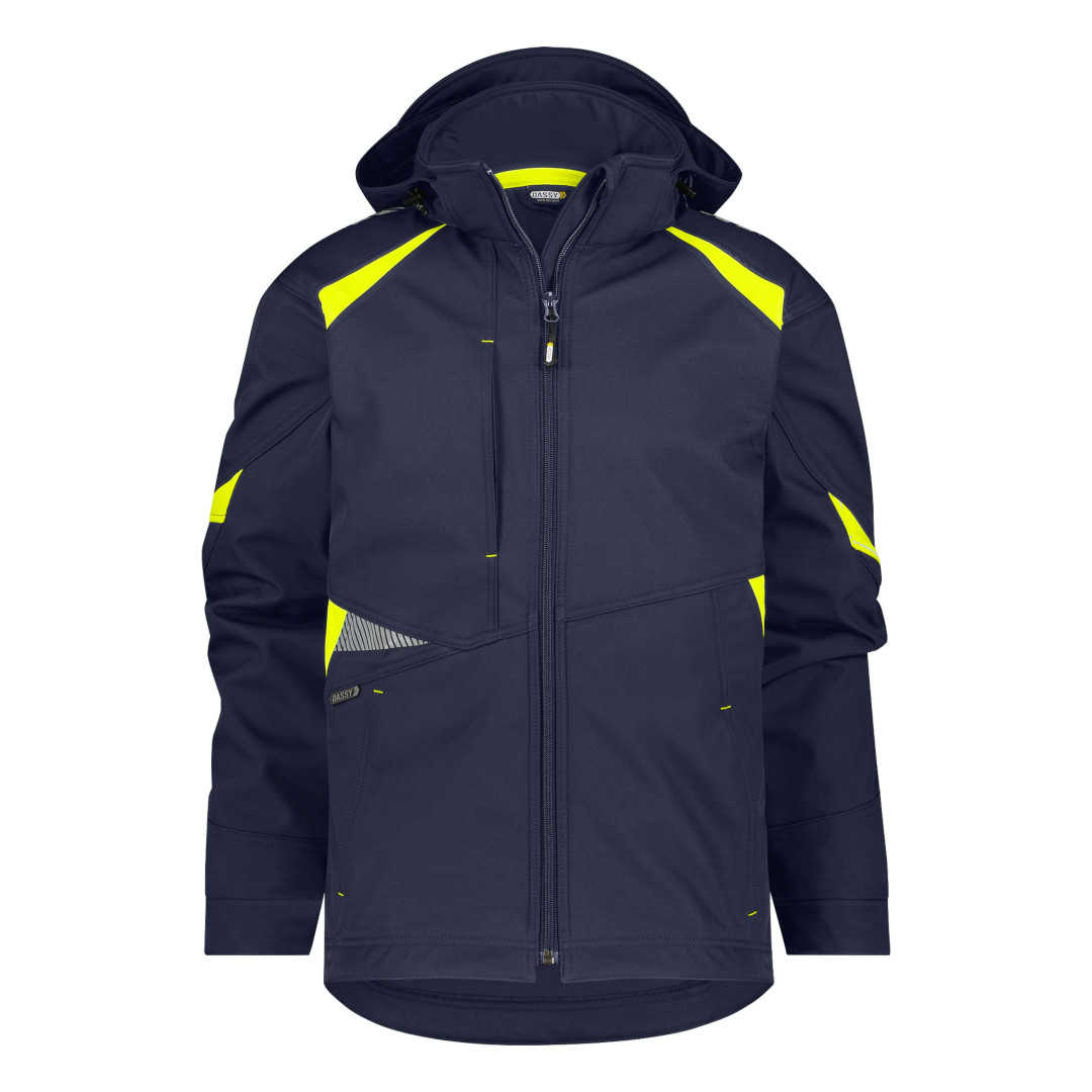 DASSY Kalama Softshell-Jacke Logix Herren nachtblau-neongelb