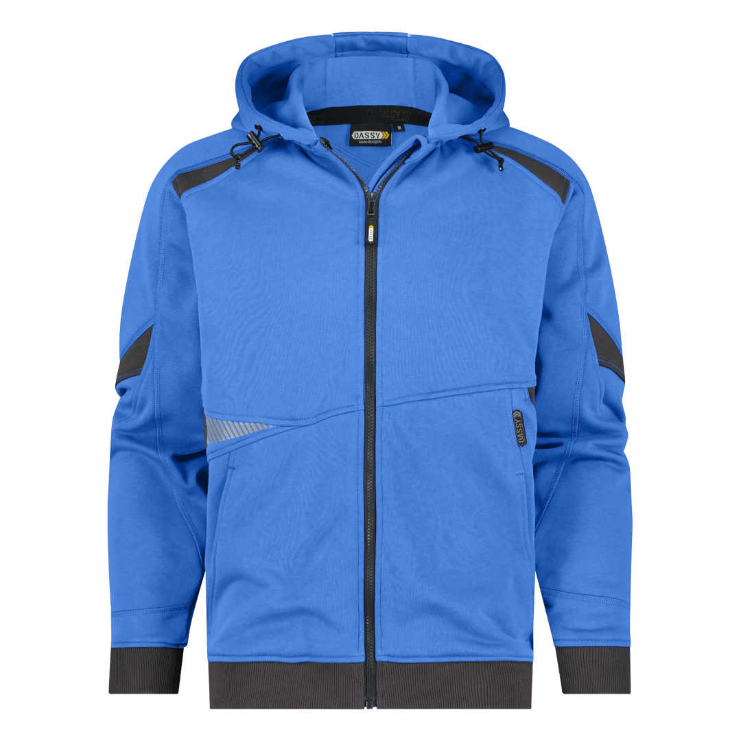 Dassy Lunax Kapuzensweatjacke azurblau-grau