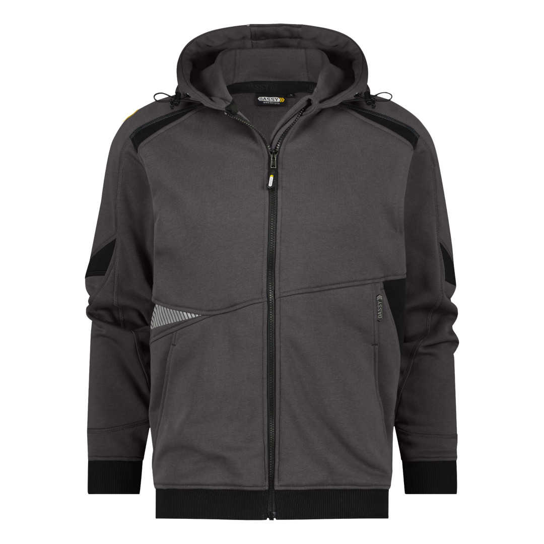 Dassy Lunax Kapuzensweatjacke grau-schwarz