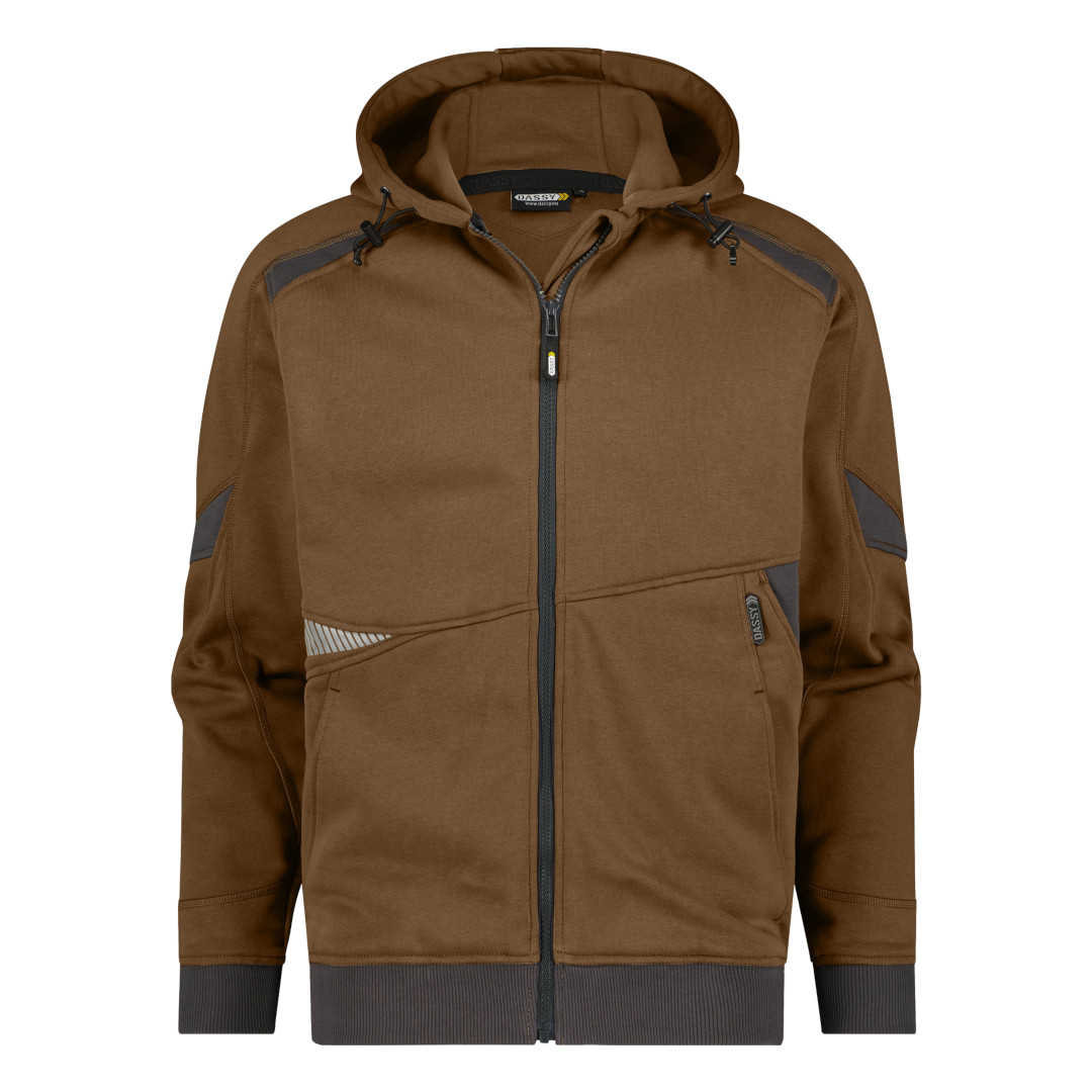 Dassy Lunax Kapuzensweatjacke lehmbraun-grau