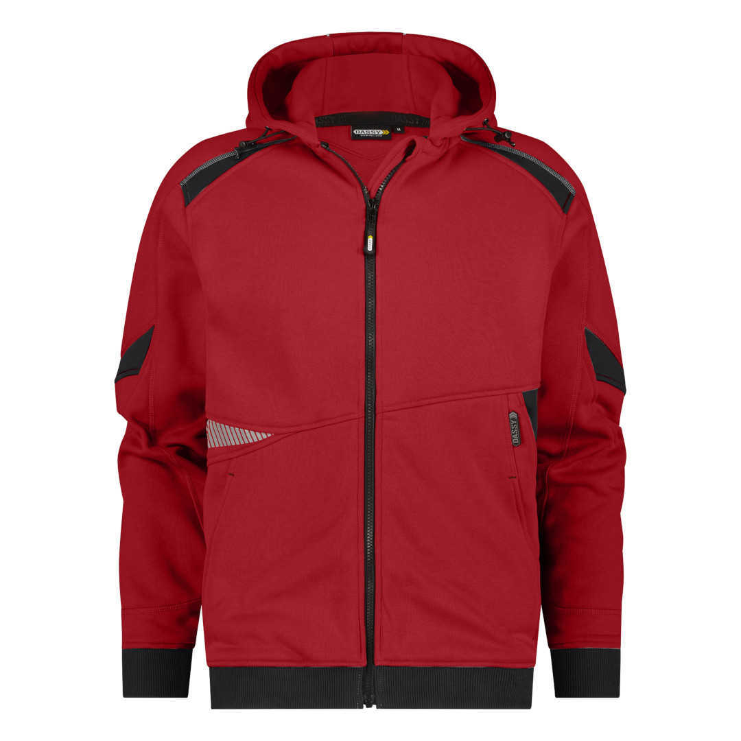 Dassy Lunax Kapuzensweatjacke rot-schwarz