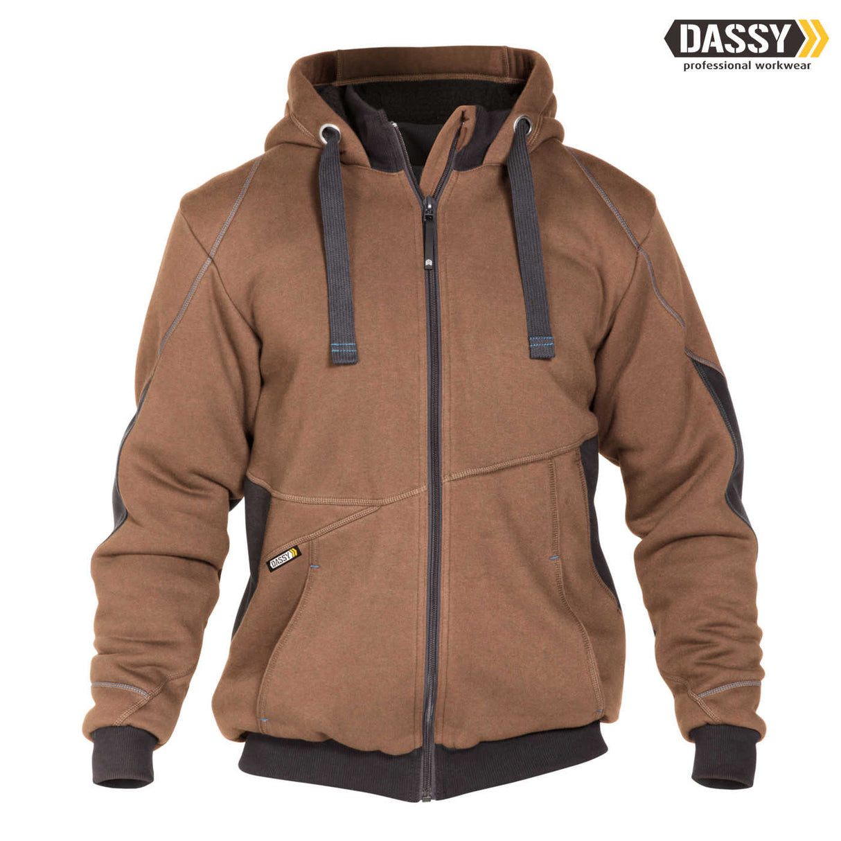 DASSY Pulse Sweatshirt-Jacke lehmbraun grau