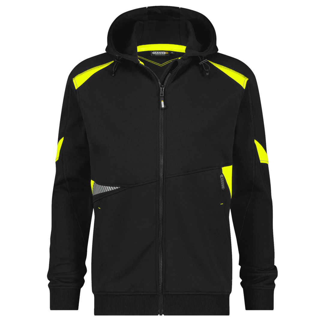 DASSY Logix Sweatjacke Santos schwarz neongelb