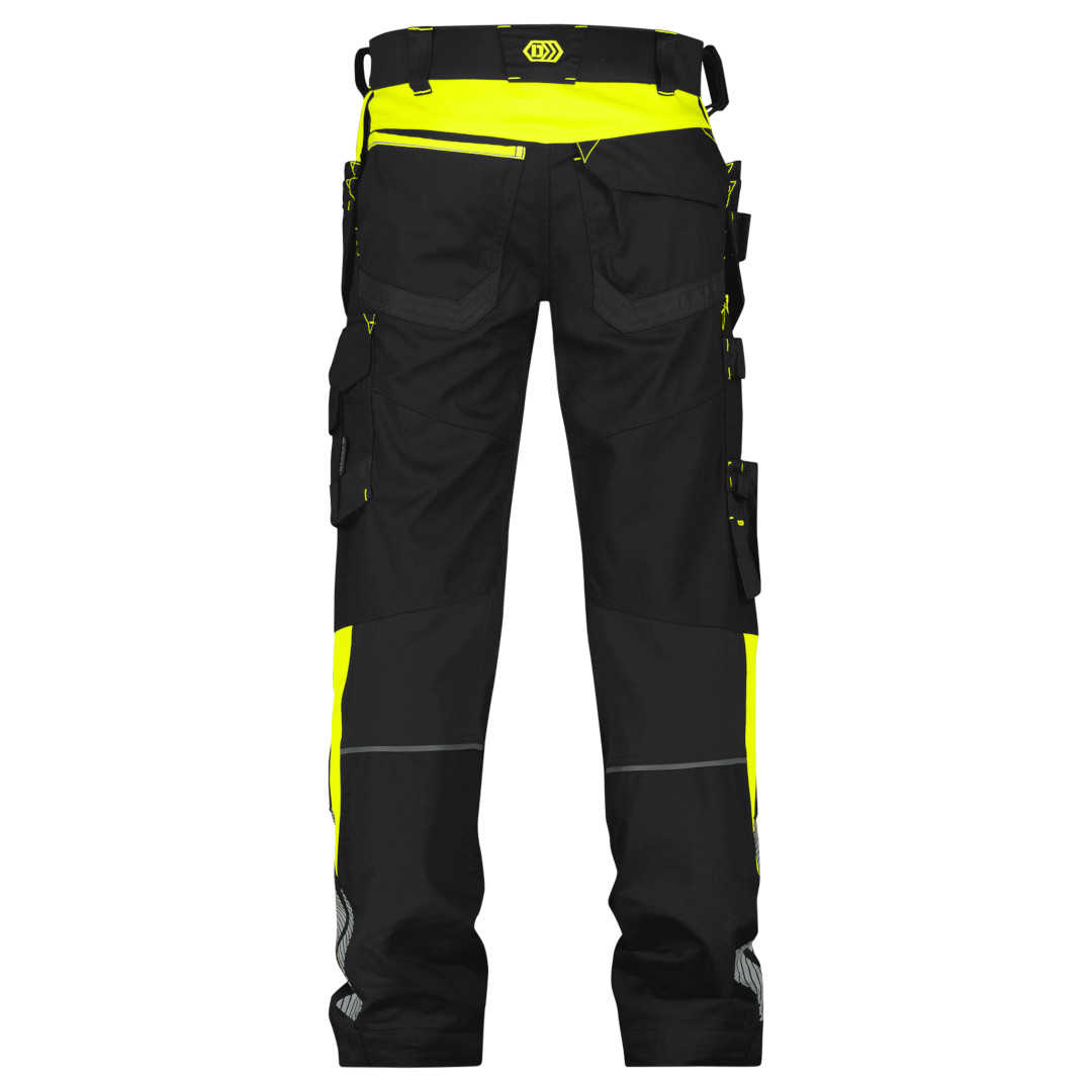 Dassy Shanghai Arbeitshose mit Holstertaschen und Stretch schwarz-neongelb