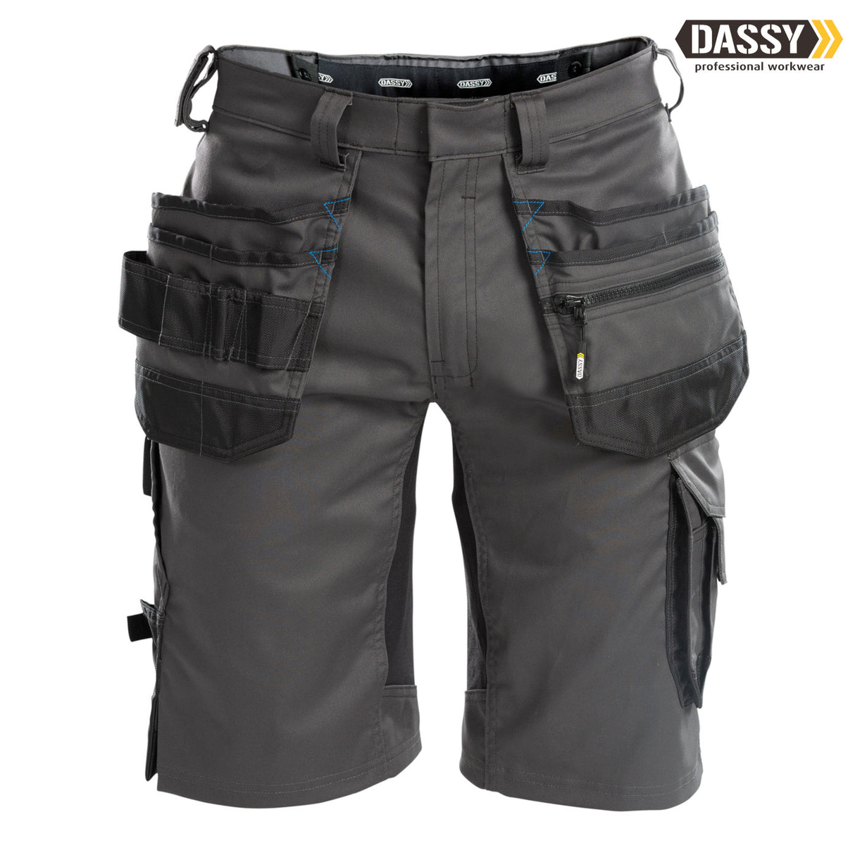 DASSY® TRIX MULTITASCHEN-SHORT MIT STRETCH grau schwarz