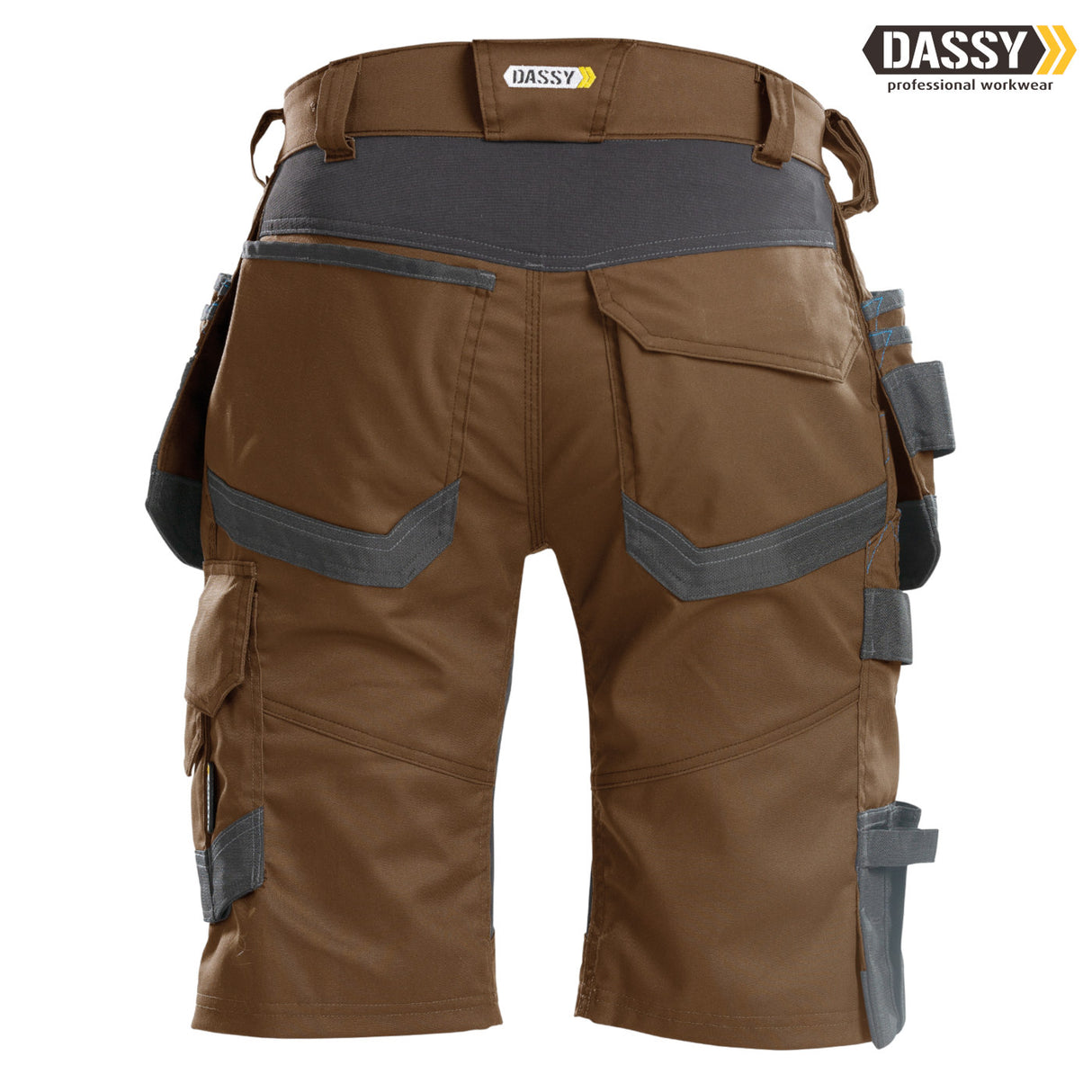 DASSY® TRIX MULTITASCHEN-SHORT MIT STRETCH lehmbraun grau