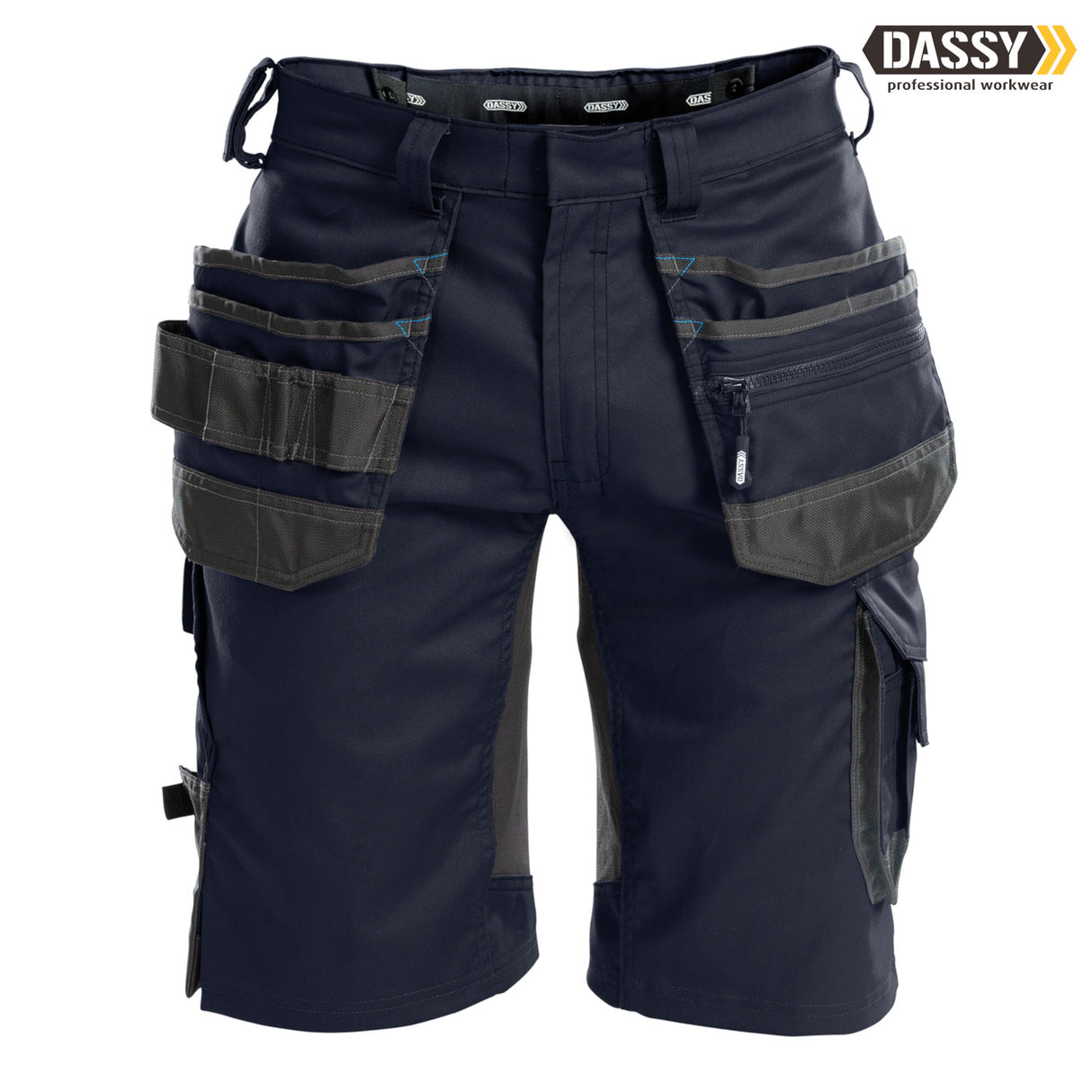 DASSY® TRIX MULTITASCHEN-SHORT MIT STRETCH nachtblau grau