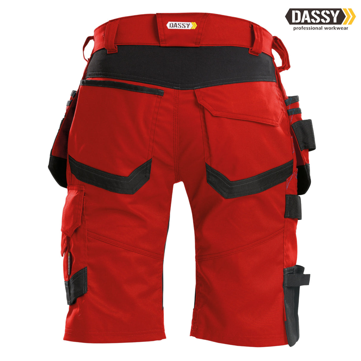 DASSY® TRIX MULTITASCHEN-SHORT MIT STRETCH rot schwarz