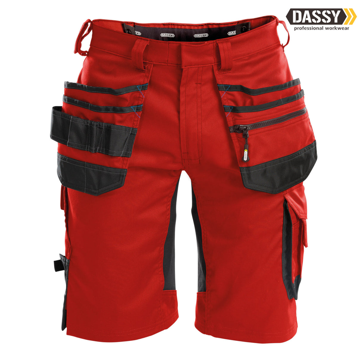 DASSY® TRIX MULTITASCHEN-SHORT MIT STRETCH rot schwarz