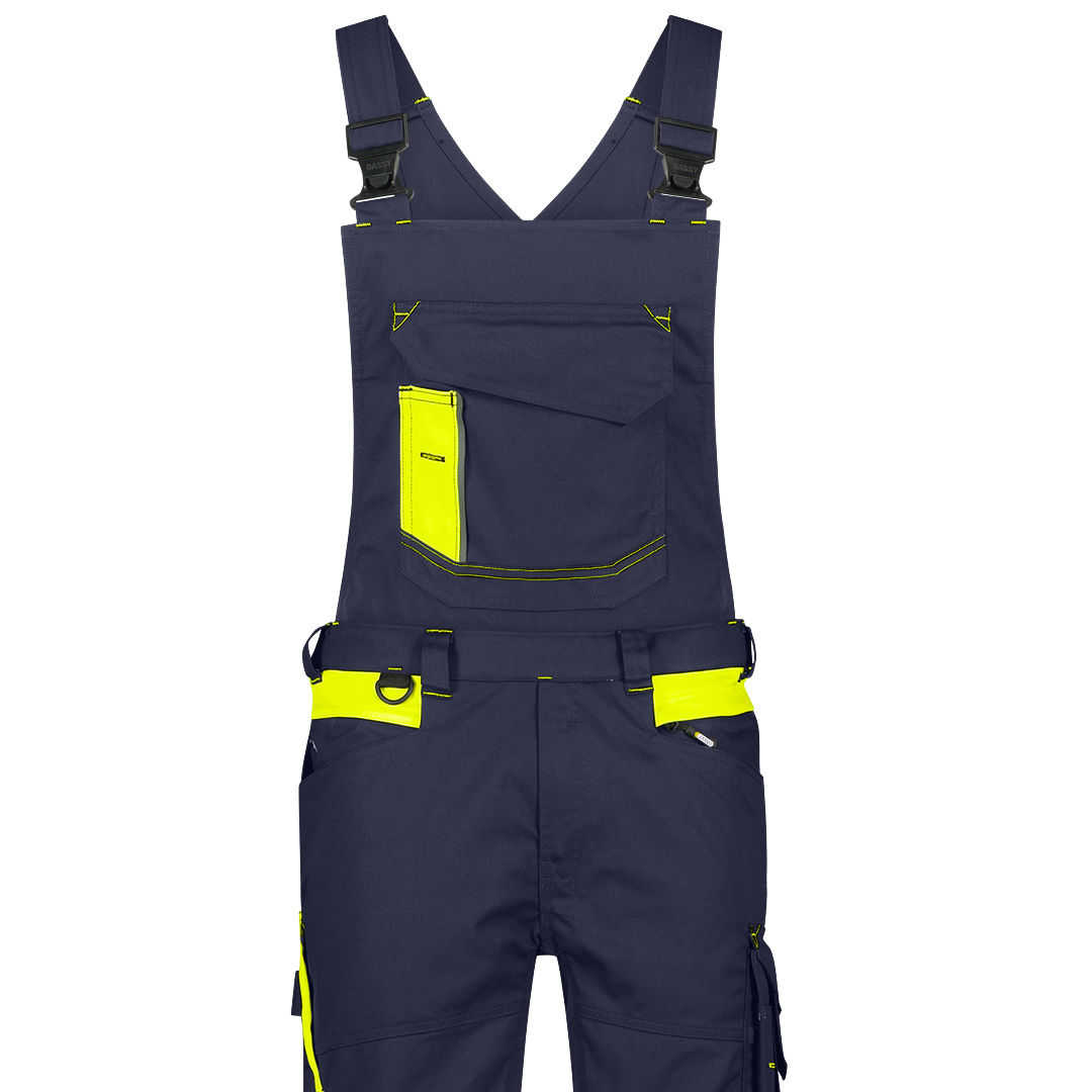 Dassy Ulsan Arbeitslatzhose mit Stretch nachtblau-neongelb
