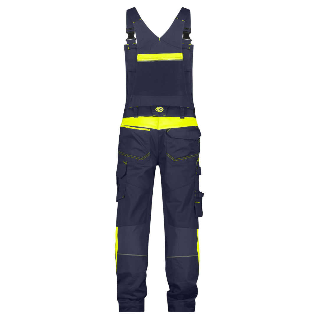 Dassy Ulsan Arbeitslatzhose mit Stretch nachtblau-neongelb