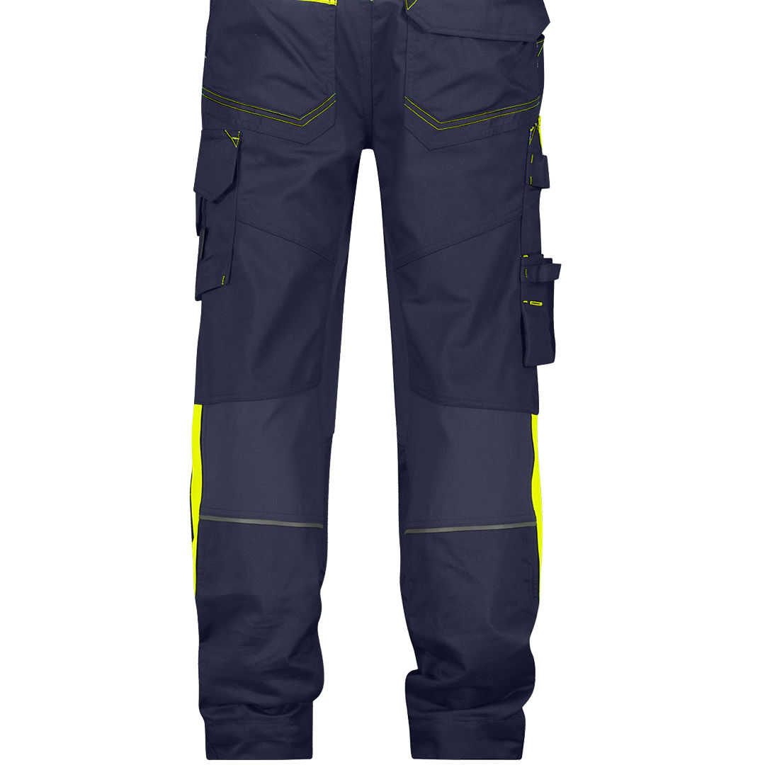 Dassy Ulsan Arbeitslatzhose mit Stretch nachtblau-neongelb