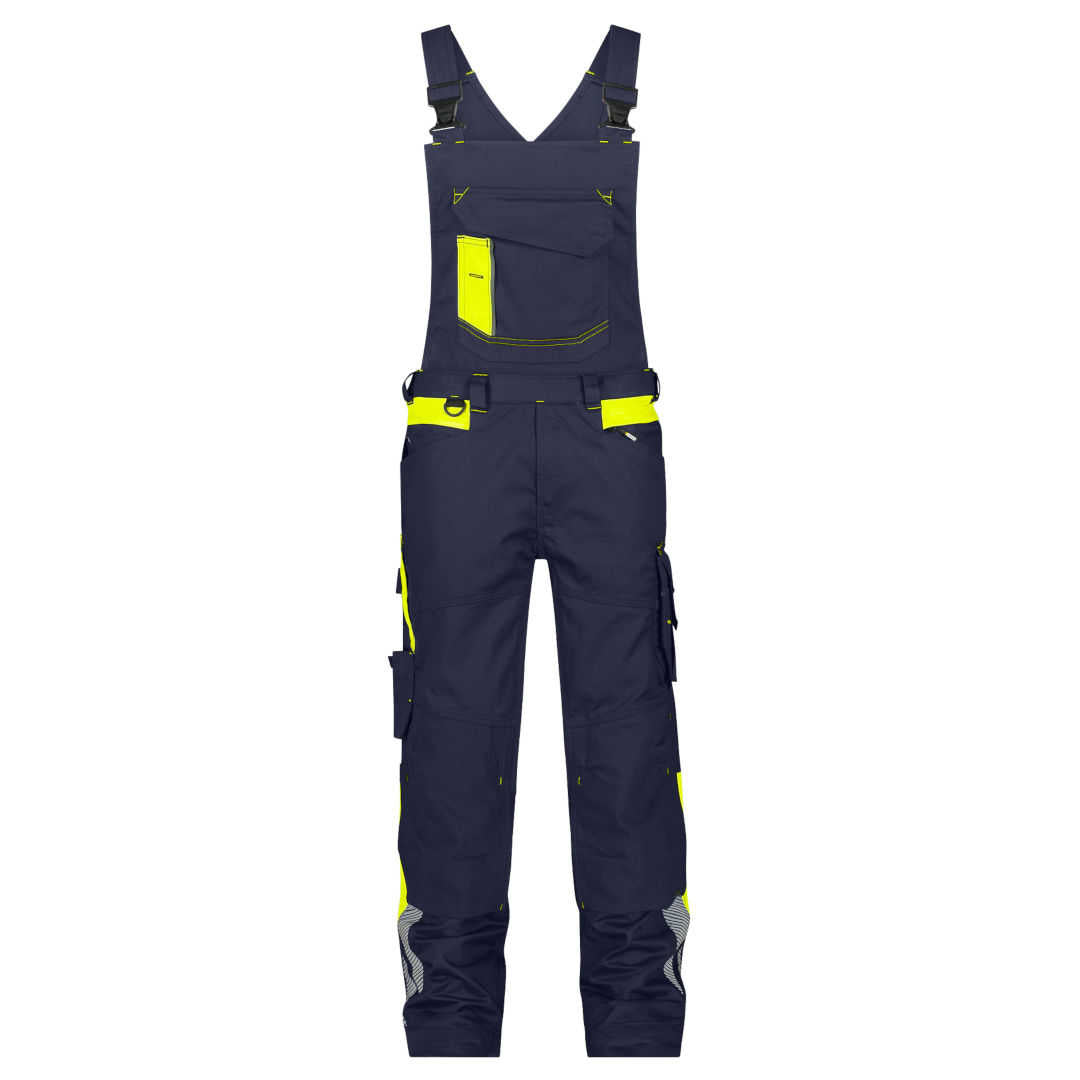 Dassy Ulsan Arbeitslatzhose mit Stretch nachtblau-neongelb