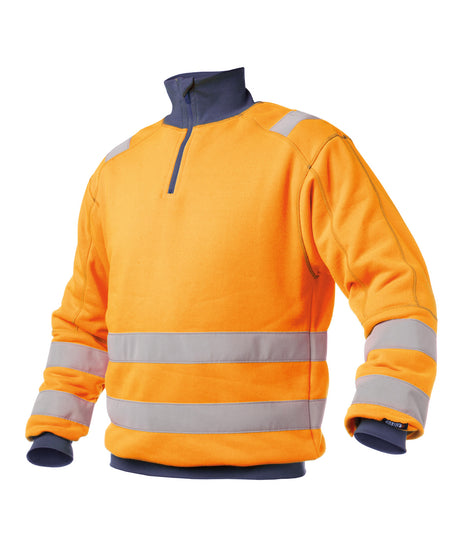 DASSY® Denver Warnschutz Sweatshirt neonorange/dunkelblau