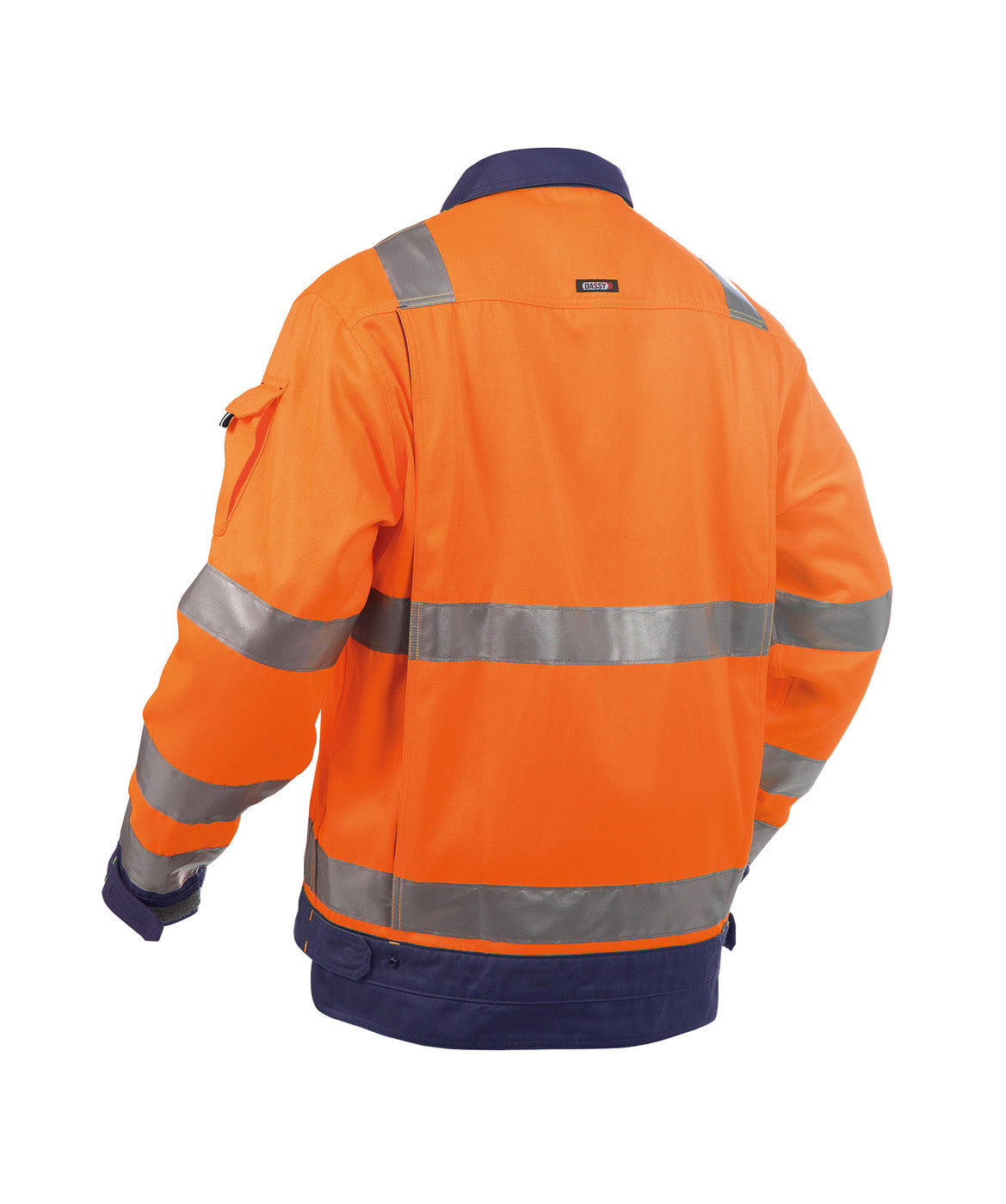 DASSY® Dusseldorf Warnschutz Arbeitsjacke neonorange/dunkelblau