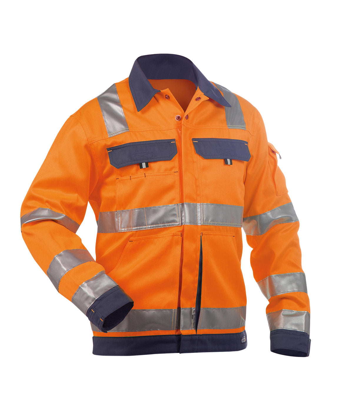 DASSY® Dusseldorf Warnschutz Arbeitsjacke neonorange/dunkelblau