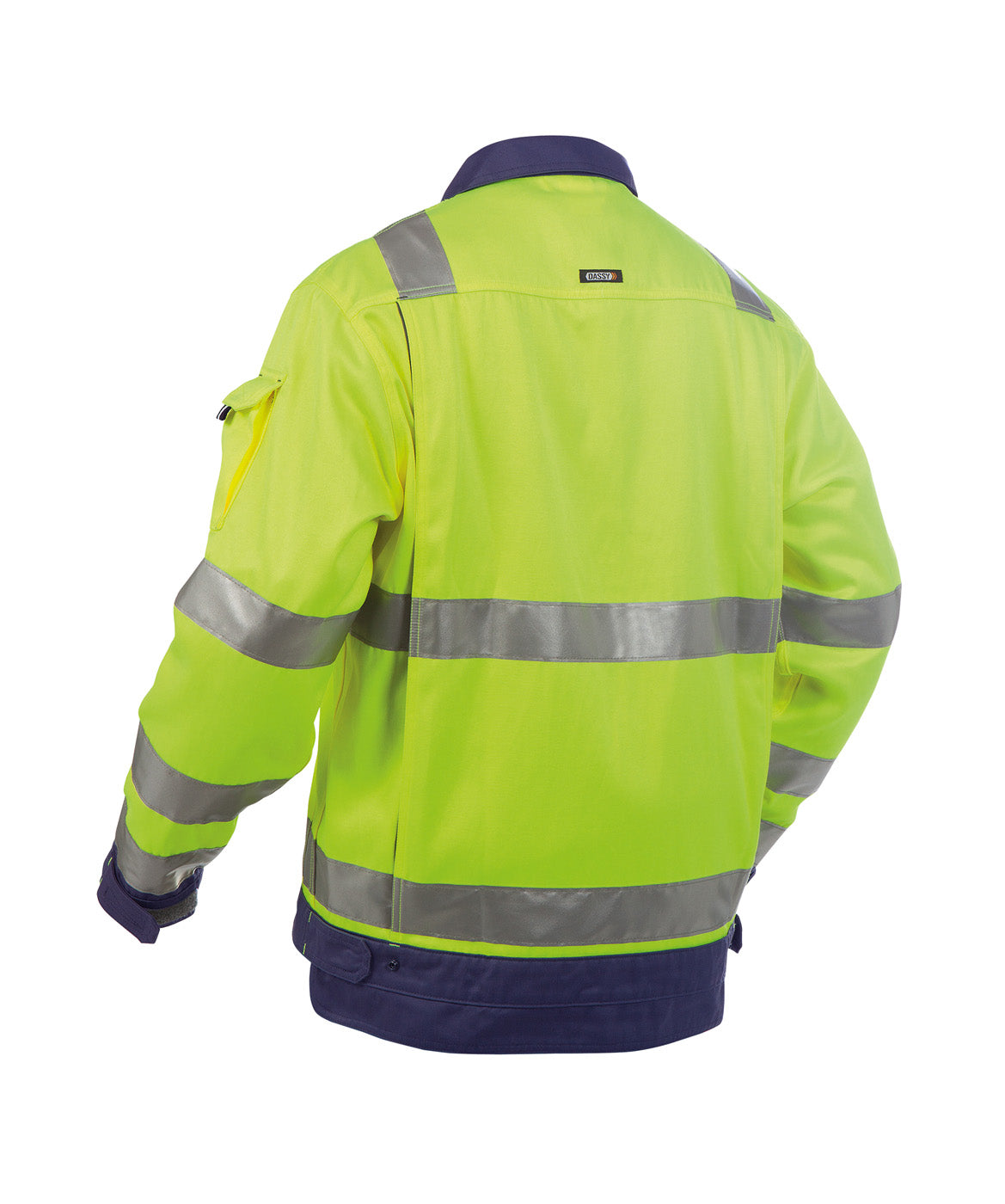 DASSY® Dusseldorf Warnschutz Arbeitsjacke neongelb/dunkelblau
