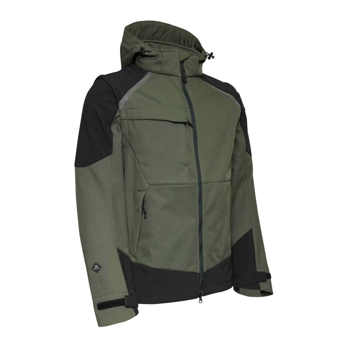 ELKA Working Xtreme 117300 Softshelljacke Olive/Schwarz – Vorderansicht