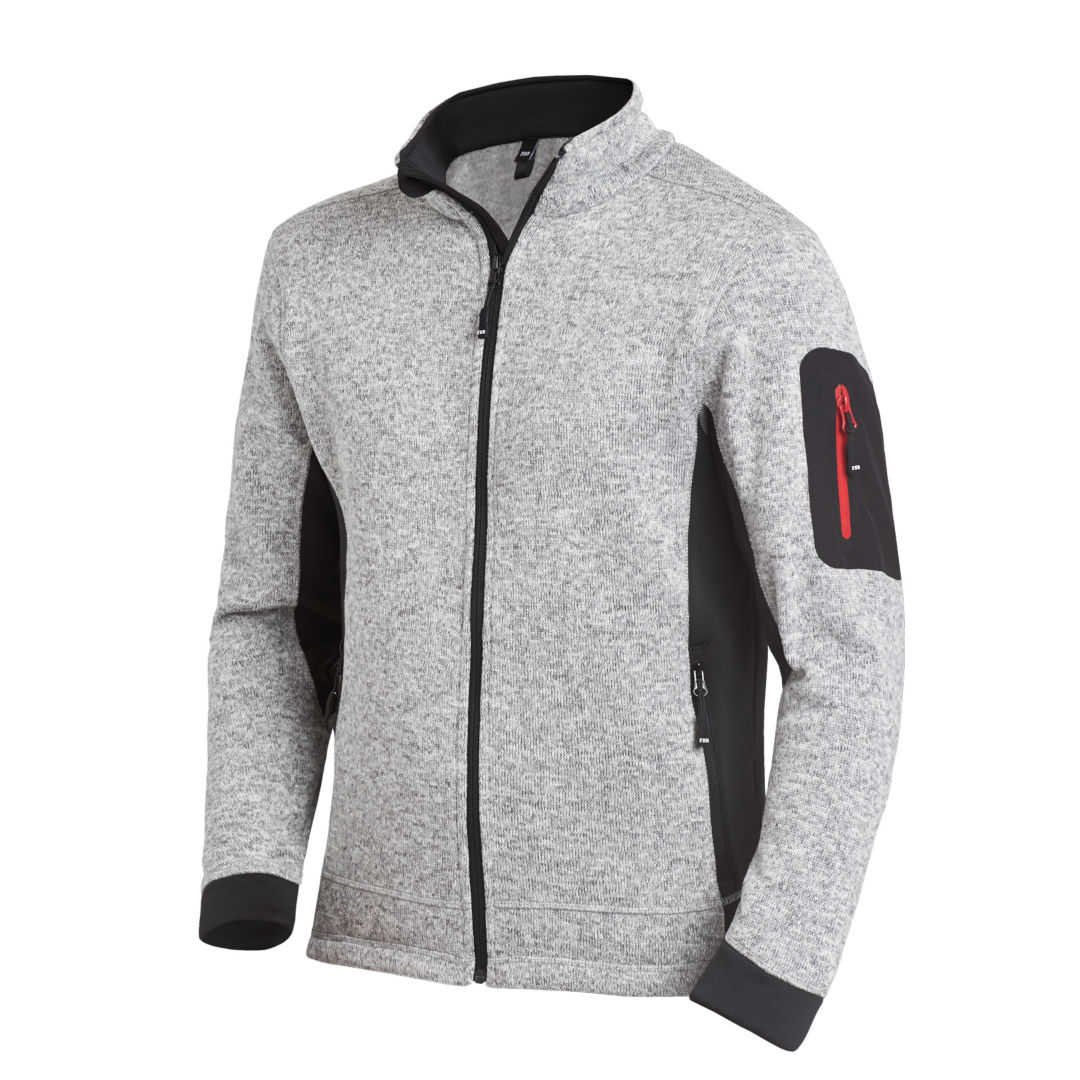 FHB Christoph Strickfleecejacke grau-schwarz
